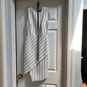 Size 00 WHBM asymmetrical striped dress
